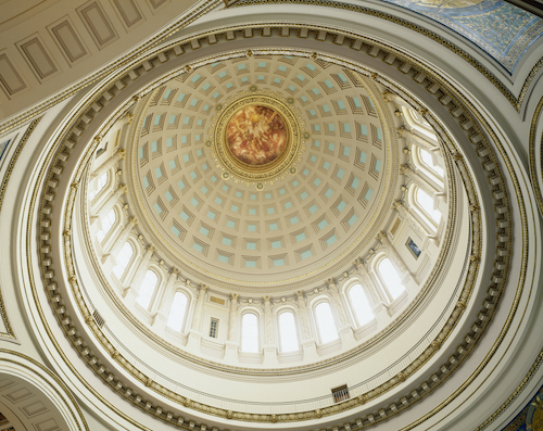Inside view of Wisconsin Capitol dome.