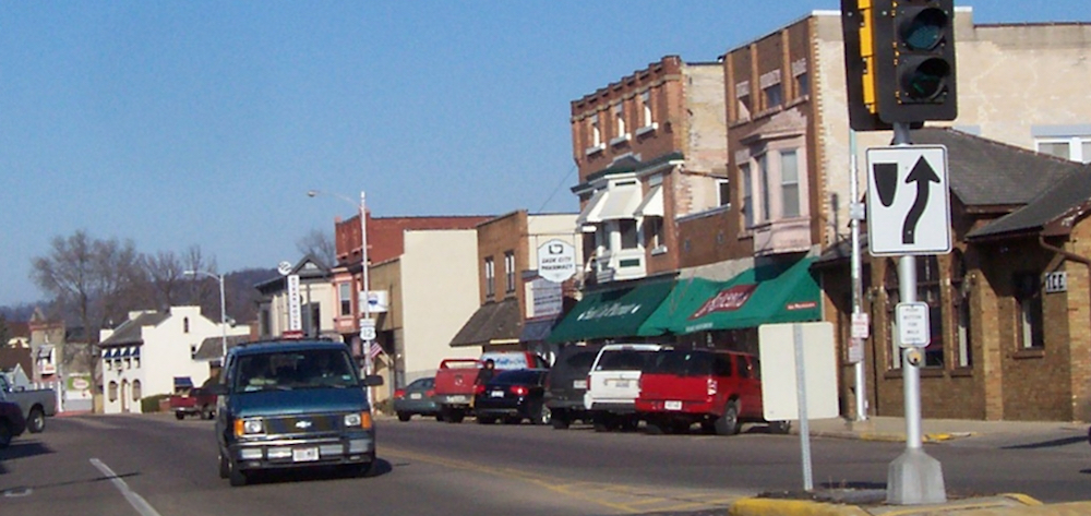 Downtown Sauk City, Wisconsin.