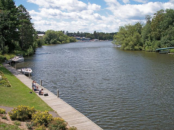 Eagle River running through Eagle River, Wisconsin.