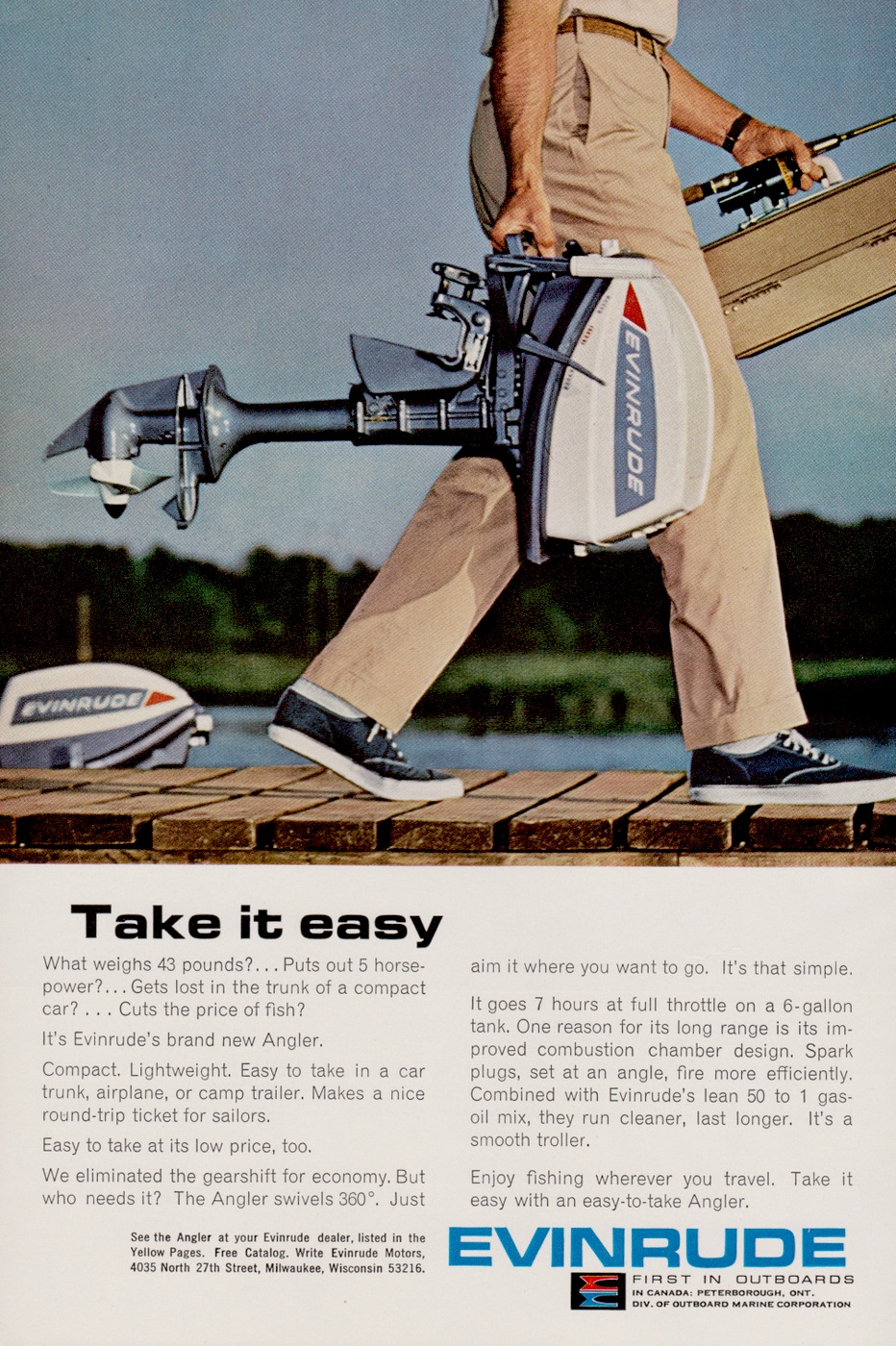 Evinrude outboard motor advertisement.