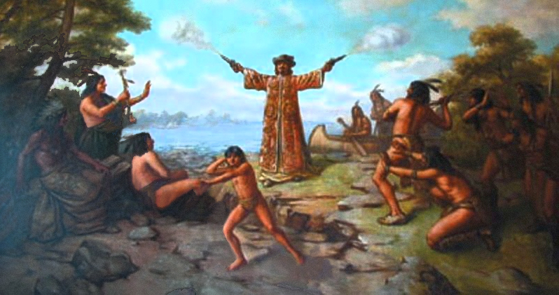 Nicolet landing at Red Bank in Green Bay in 1634.